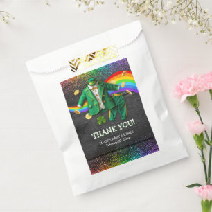 St. Patrick's Day Gold Rainbow Clover Baby Shower Favour Bag