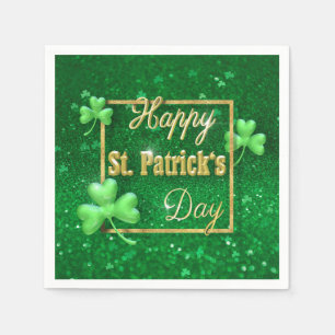 St. Patrick's Day Gold Shamrock Napkin