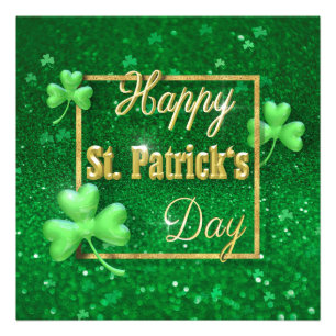 St. Patrick's Day Gold Shamrock Photo Print