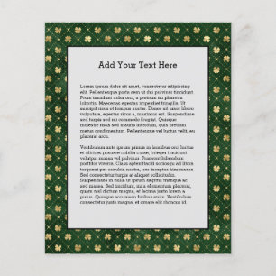 St Patricks Day Golden Clover Shamrock Vintage Flyer