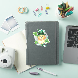 St. Patrick's Day Golden Retriever Vinyl Sticker