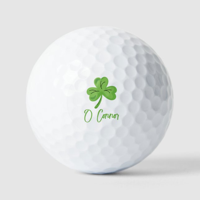 St. Patrick's Day Golf Golfer Custom Personalized Balls (Front)