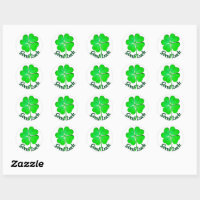 The Luck Of The Irish Typography Sticker with Clovers