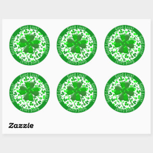 St Patrick's Day Good Luck Shamrocks Personalized Classic Round Sticker