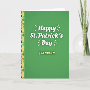 St Patricks Day Grandson Card