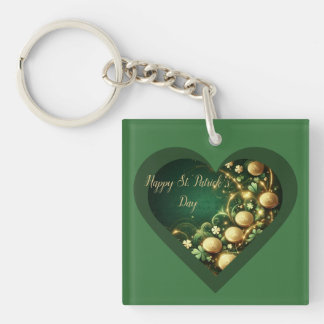St Patrick's Day Green and Gold Coins Keychain