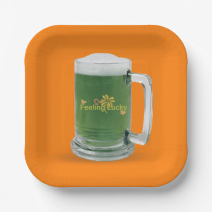 St. Patrick's Day Green Beer  Paper Plate