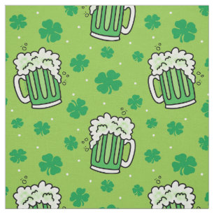St Patrick's Day Green Beer Pattern Fabric