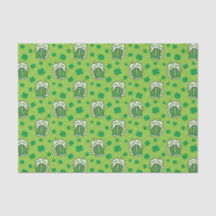 St Patrick's Day Green Beer Pattern Tissue Paper