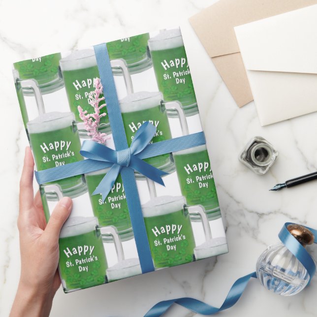 St. Patrick's Day Green Beer  Wrapping Paper (Gifting)