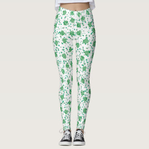 St. Patrick's Day, Green Celtic Shamrock Leggings