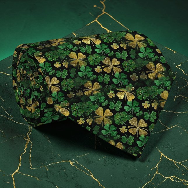 St. Patrick's Day Green Clover Custom Necktie (Creator Uploaded)