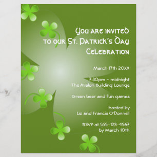 St Patrick's Day green clover party event large Flyer