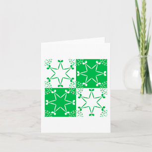 St Patricks Day Green Clover Star Geometric Card
