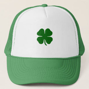 St Patricks Day Green Four Leaf Clover Lucky Irish Trucker Hat
