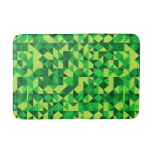St. Patrick's Day Green Geometric Pattern Bath Mat