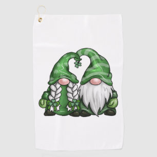 St Patricks Day Green Gnome Golf Towel
