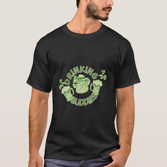 St Patricks Day Green Irish Leprechaun Drinking Bu T-Shirt (Front)