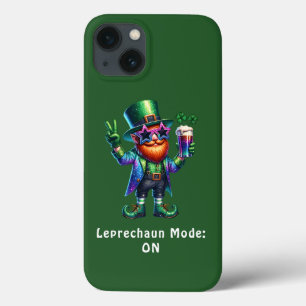 St. Patrick's day Green Leprechaun, funny text iPhone 13 Case