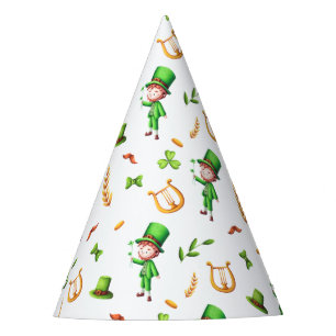 St. Patrick's Day Green Leprechaun Pattern Irish Party Hat