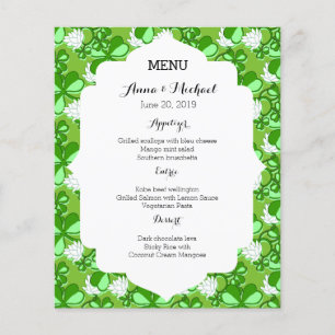 St. Patrick's Day Green Mariage Menu