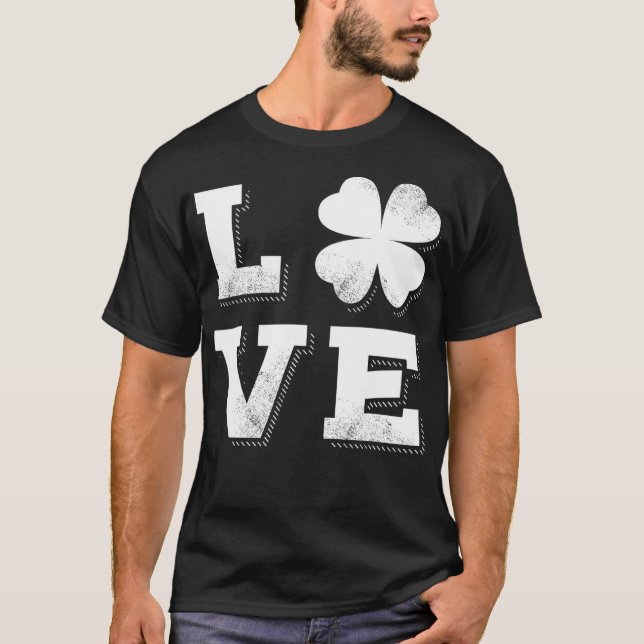 St Patricks Day  Green Men Women Kids LOVE T-Shirt (Front)