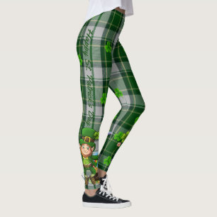 St. Patrick's Day Green Plaid Tartan Leggings