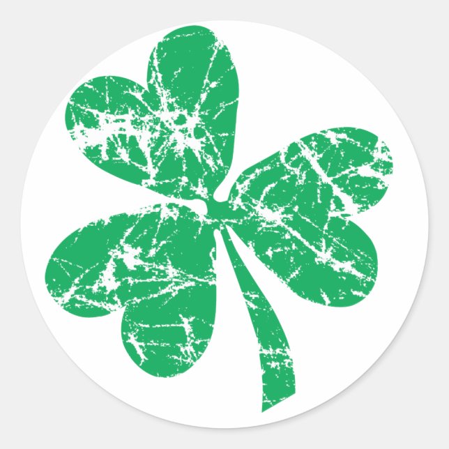 St. Patrick's Day Green Shamrock Classic Round Sticker (Front)