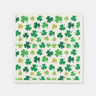 St Patricks Day Green Shamrock Clover Pattern Napkin