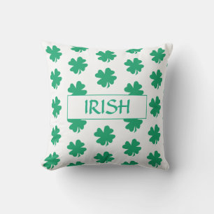 St Patrick's Day Green Shamrock Leaf Pattern Irish Outdoor Pillow
