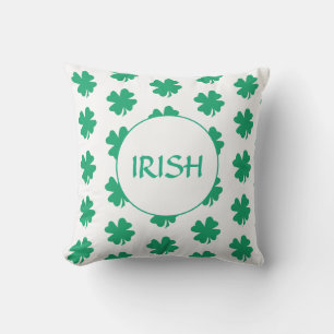 St Patrick's Day Green Shamrock Leaf Pattern Irish Outdoor Pillow
