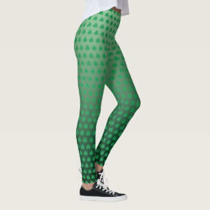 St Patricks Day Green Shamrock Pattern Leggings