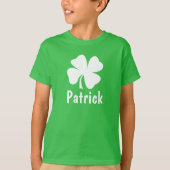 St Patricks Day Green Shamrock Personalized Name T-Shirt (Front)