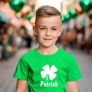 St Patricks Day Green Shamrock Personalized Name T-Shirt