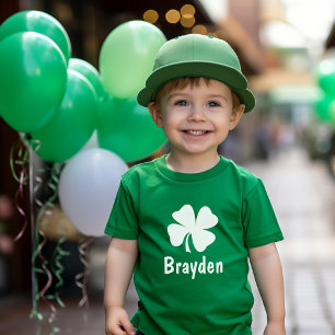 St. Patrick's Day Green Shamrock Personalized Name Toddler T-shirt