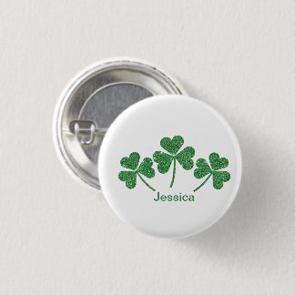 St. Patrick's Day Green Shamrock Vine Irish Party  1 Inch Round Button