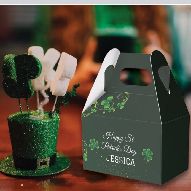 St. Patrick's Day Green Shamrock Vine Irish Party  Favor Box (Creator Uploaded)