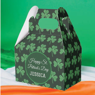 St. Patrick's Day Green Shamrock Vine Irish Party  Favor Box