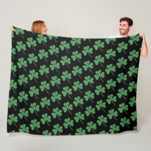 St. Patrick's Day Green Shamrock Vine Irish Party Fleece Blanket