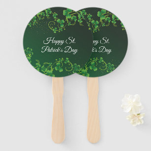 St. Patrick's Day Green Shamrock Vine Irish Party  Hand Fan