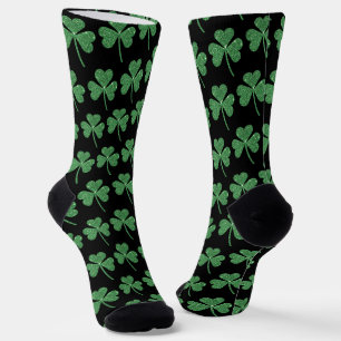 St. Patrick's Day Green Shamrock Vine Irish Party Socks