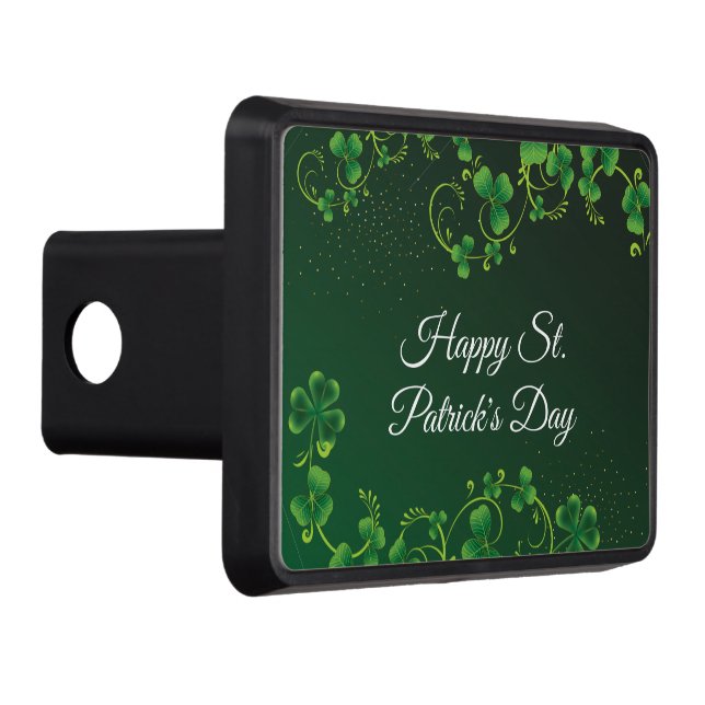 St. Patrick's Day Green Shamrock Vine Irish Party  Trailer Hitch Cover (Right)