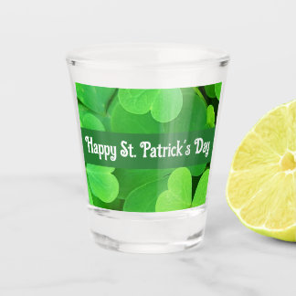 St. Patrick's Day Green Shamrocks and Clovers      Shot Glass