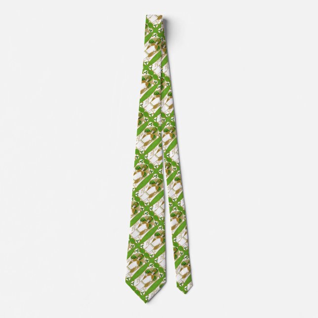 ST.PATRICK'S DAY GREEN SHAMROCKS AND TRINITY TIE (Front)