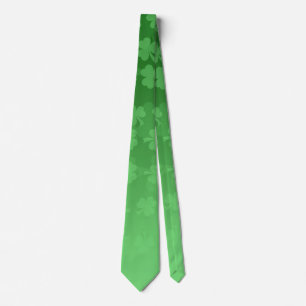 St. Patrick's Day green shamrocks ombre pattern Tie