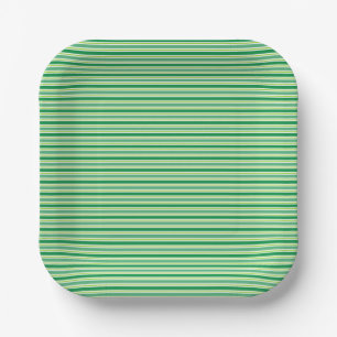 St. Patrick's Day Green Stripes Pattern-54608 Paper Plate