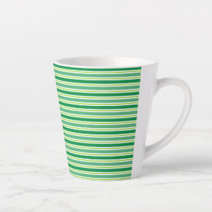 St. Patrick's Day Green Stripes Pattern Latte Mug