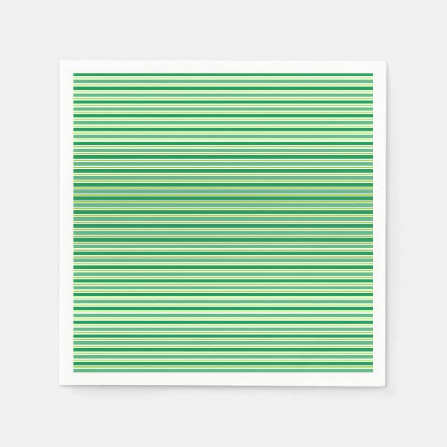 St. Patrick's Day Green Stripes Pattern Napkin (Front)