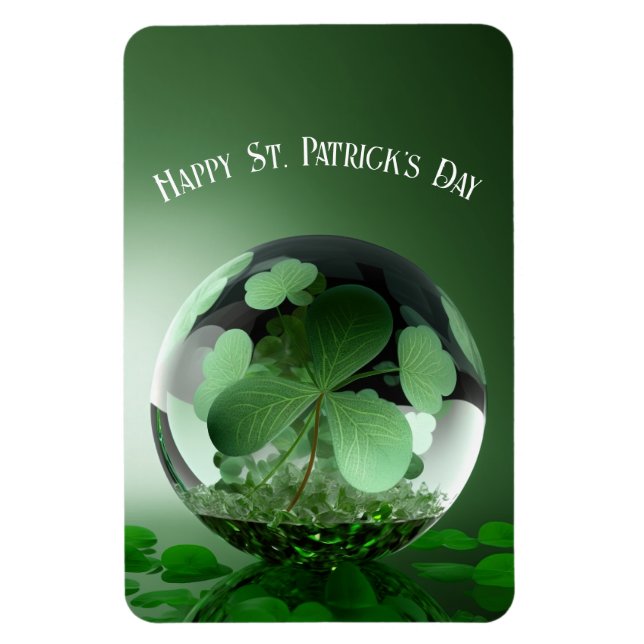 St. Patrick's Day Green World Magnet (Vertical)