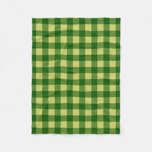 St Patricks Day Green Yellow Buffalo Plaid Fleece Blanket
